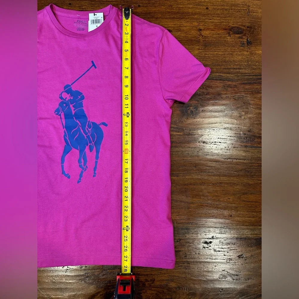 NWT! Polo Ralph Lauren T Shirt Men's Size S Giant Pony Classic Fit Pink Fuschia - Picture 8 of 8